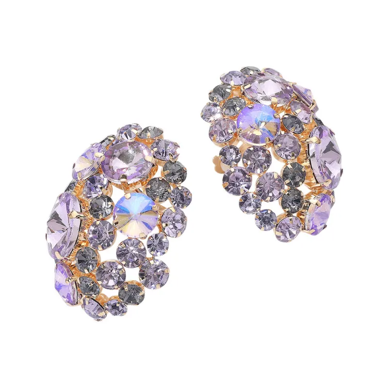 LARGE LAVENDER CLIP ON EARRINGS ( 2705 LAV ) made by Oh My Jewelry