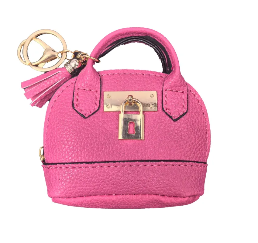 FUCHSIA PURSE KEYCHAIN ( 0366 FU ) made by Oh My Jewelry