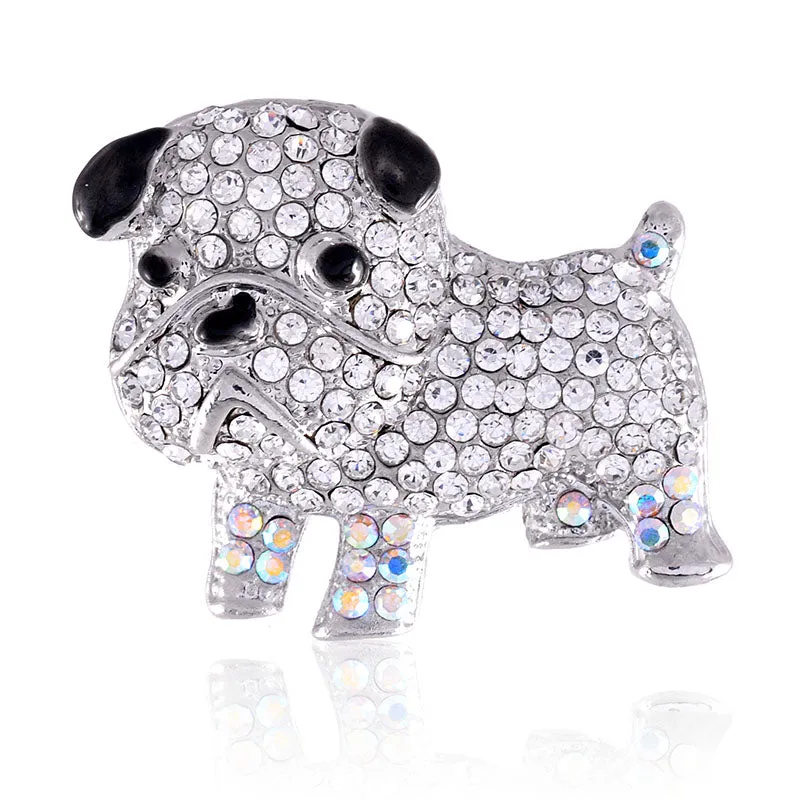 SILVER DOG BROOCH CLEAR AB STONES ( 1394 SCL ) sold by Oh My Jewelry