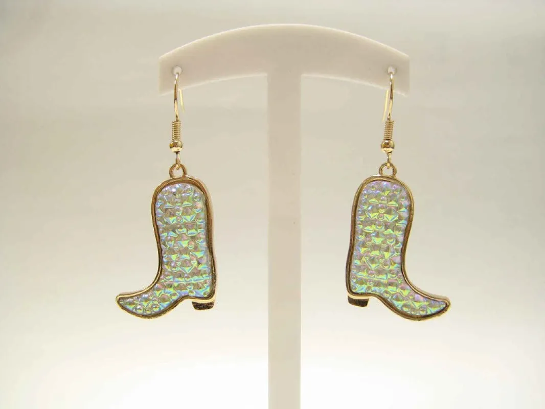AB COWBOY BOOT EARRINGS ( 3288 GCLAB ) sold by Oh My Jewelry