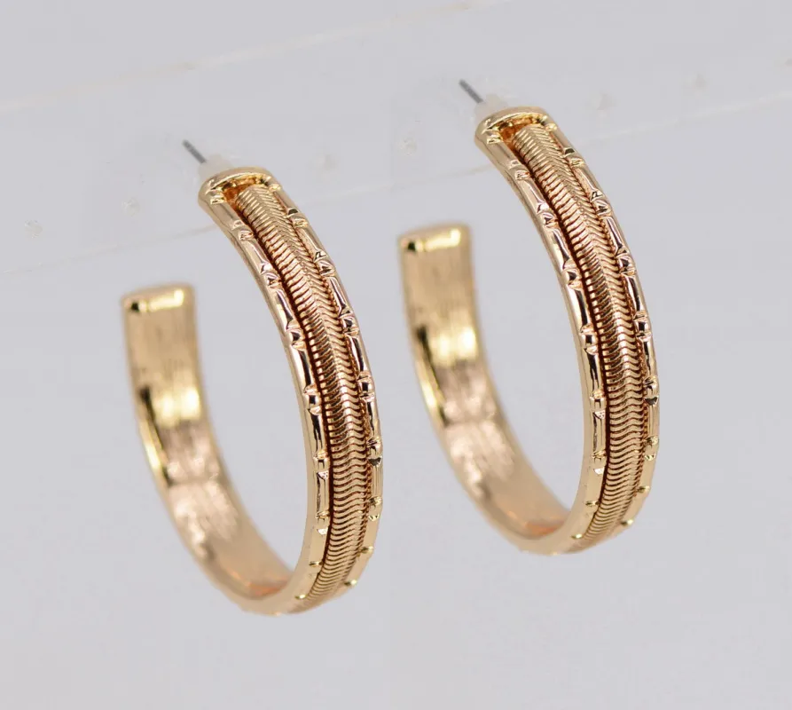 GOLD HOOP EARRINGS ( 5918 GOL ) sold by Oh My Jewelry