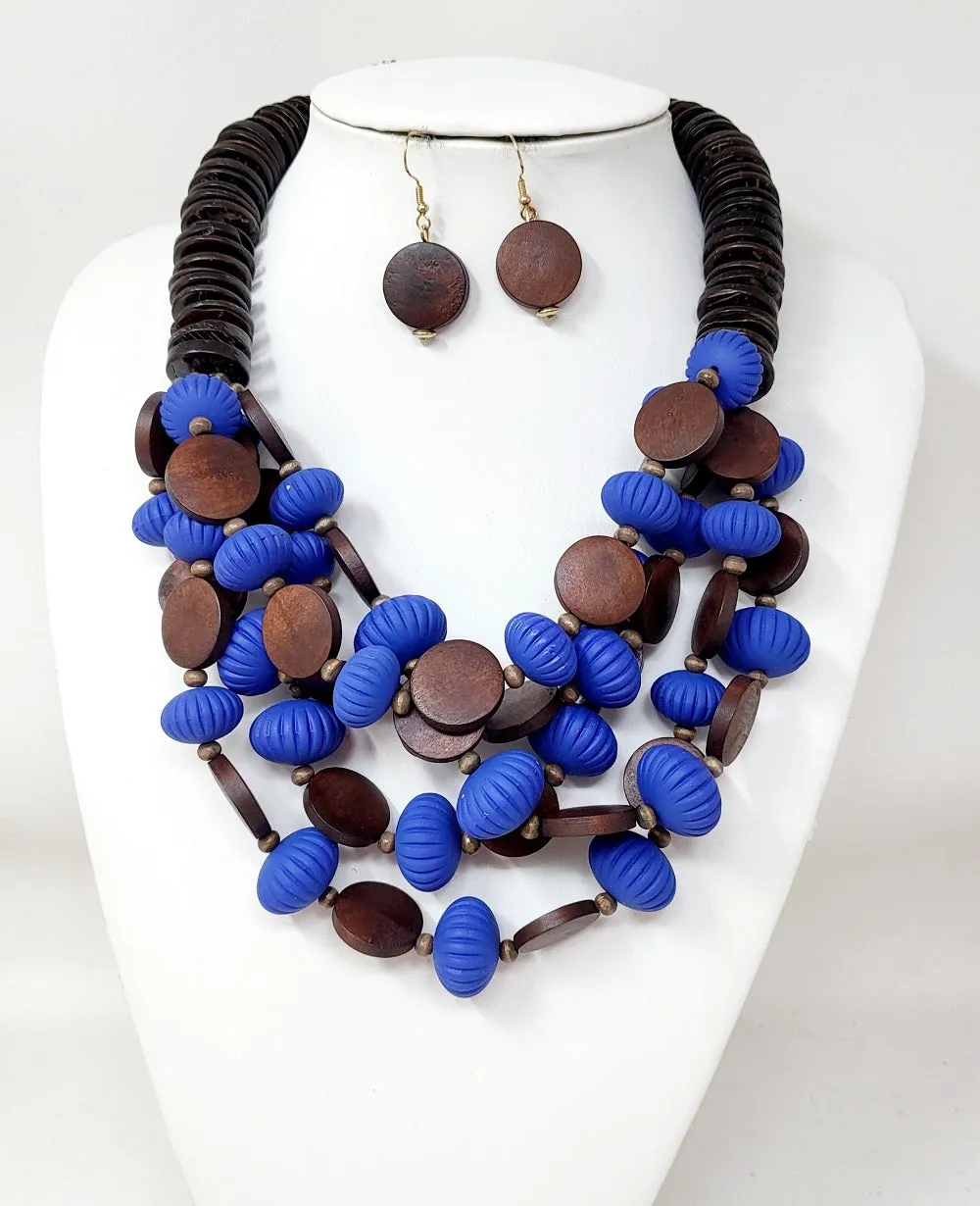 ROYAL BLUE NECKLACE SET ( 11070 GRB ) sold by Oh My Jewelry