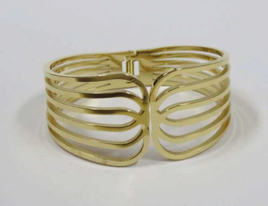 GOLD BANGLE CLEAR STONES ( 931 GSL ) sold by Oh My Jewelry