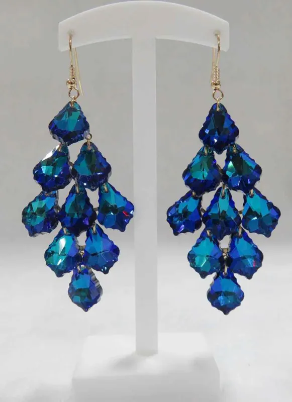 Gold Earrings Teal Stones ( 3103 TL ) sold by Oh My Jewelry