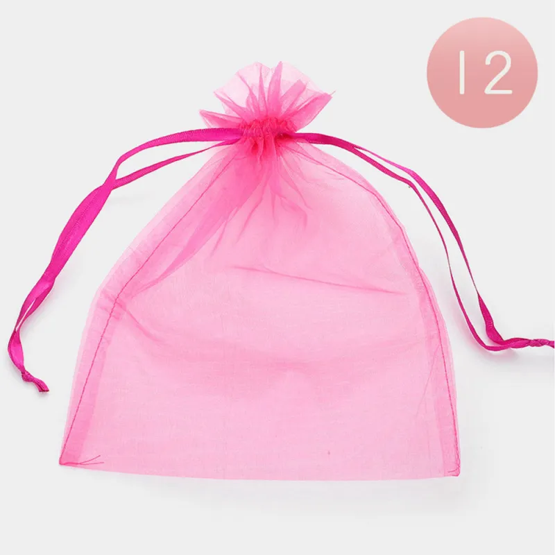 6.75”x 9.5” XLarge PINK Organza Gift Bag 12 Pieces ( 1003 PK ) sold by Oh My Jewelry