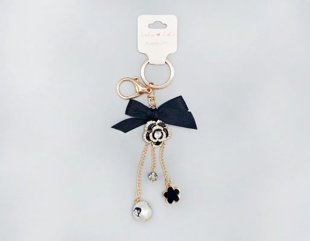 FLOWER TASSEL KEYCHAIN ( 1729 BK ) sold by Oh My Jewelry