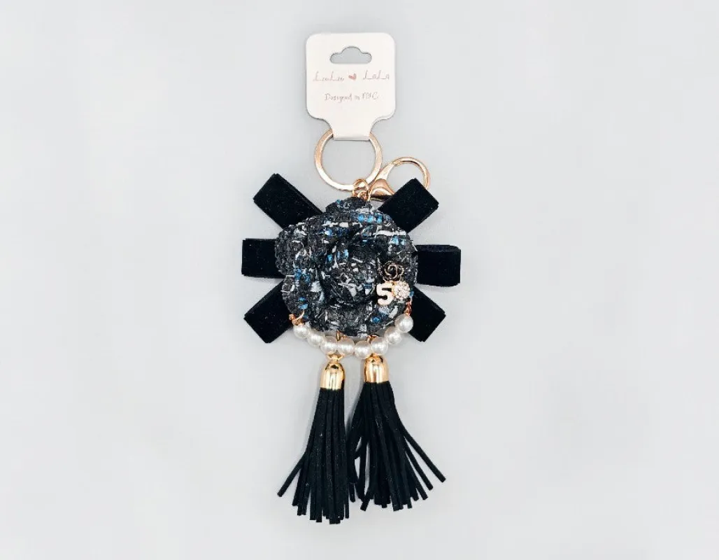 FLOWER TASSEL KEYCHAIN ( 1727 BK ) sold by Oh My Jewelry