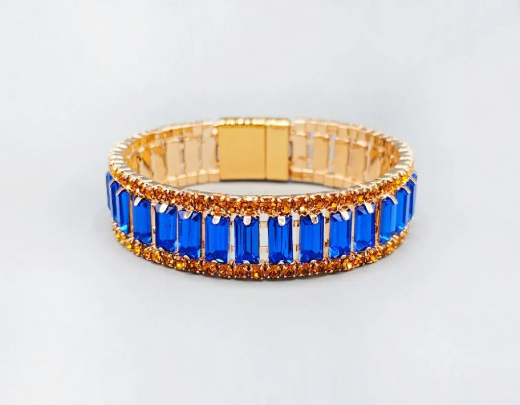 SILVER BRACELET BLUE YELLOW STONES ( 6070 YEL ) made by Oh My Jewelry