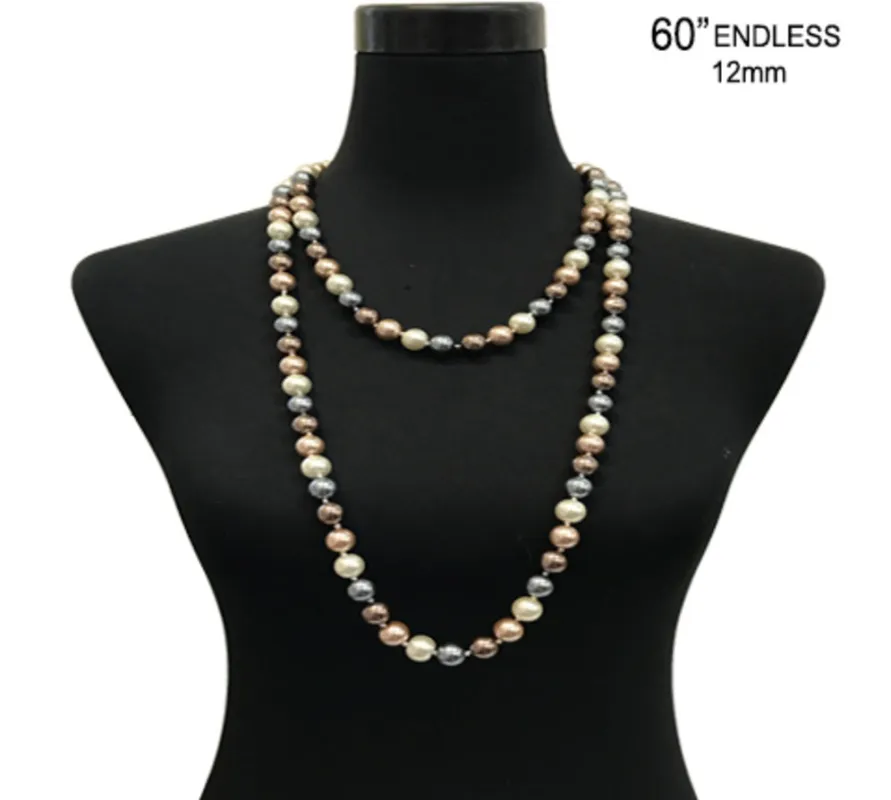60" DARK MULTICOLOR PEARL NECKLACE ( 6012 DMU )9 sold by Oh My Jewelry