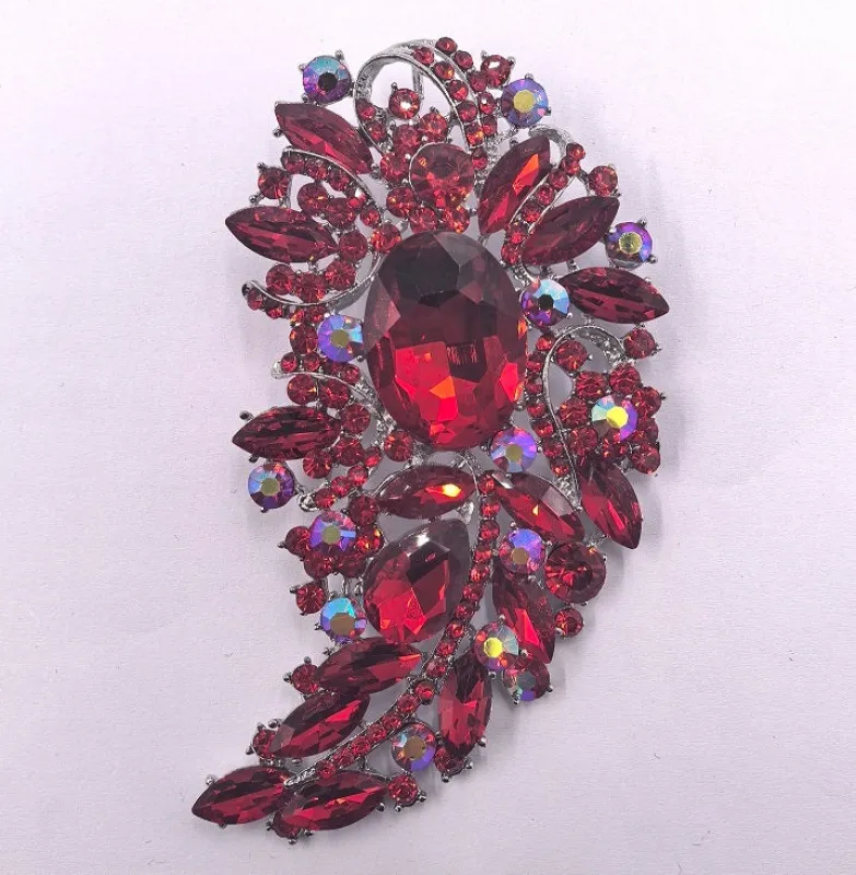 SILVER RED BROOCH ( 0086 3R ) sold by Oh My Jewelry