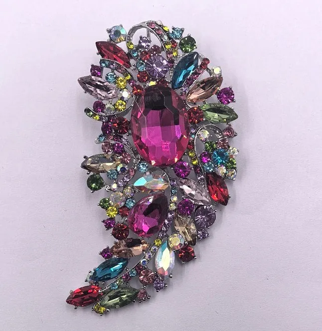 SILVER MULTICOLOR BROOCH ( 0086 3MT ) sold by Oh My Jewelry
