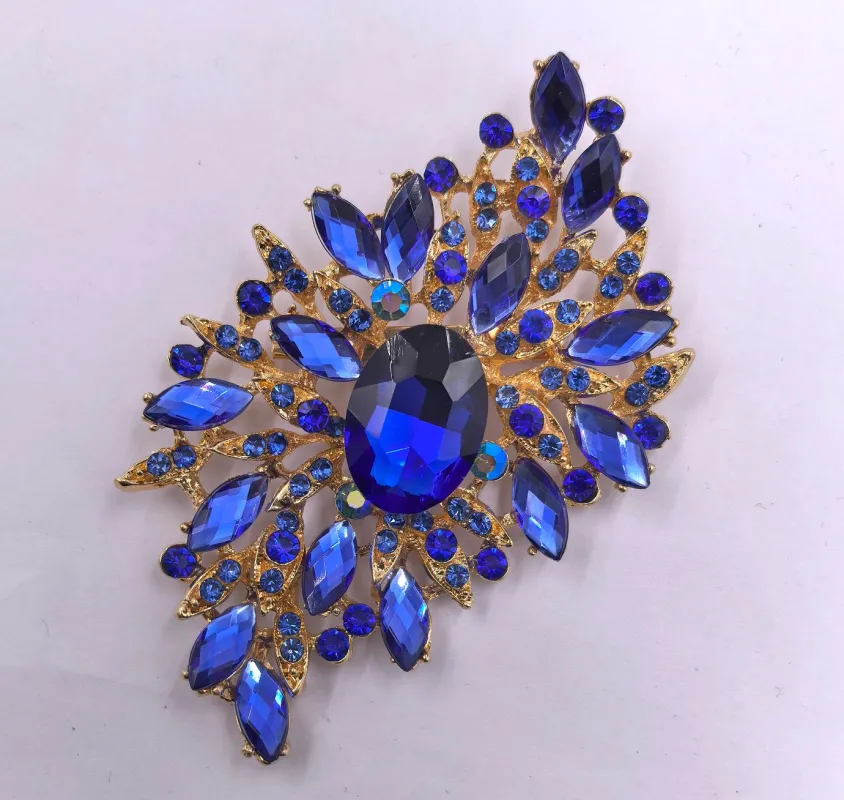 GOLD BROOCH SAPPHIRE STONES ( 0060 2S ) sold by Oh My Jewelry