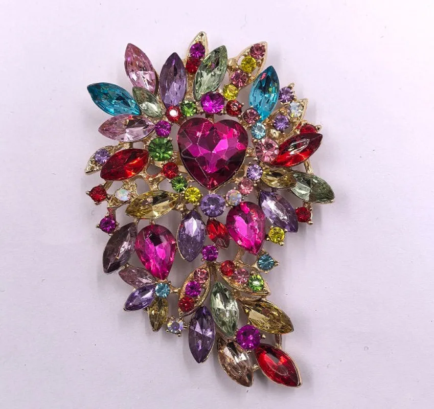 GOLD BROOCH MULTICOLOR STONES ( 0058 2MT ) sold by Oh My Jewelry