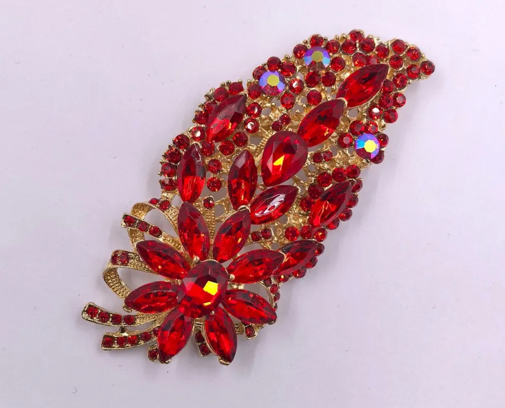 GOLD RED BROOCH ( 0052 2R ) sold by Oh My Jewelry