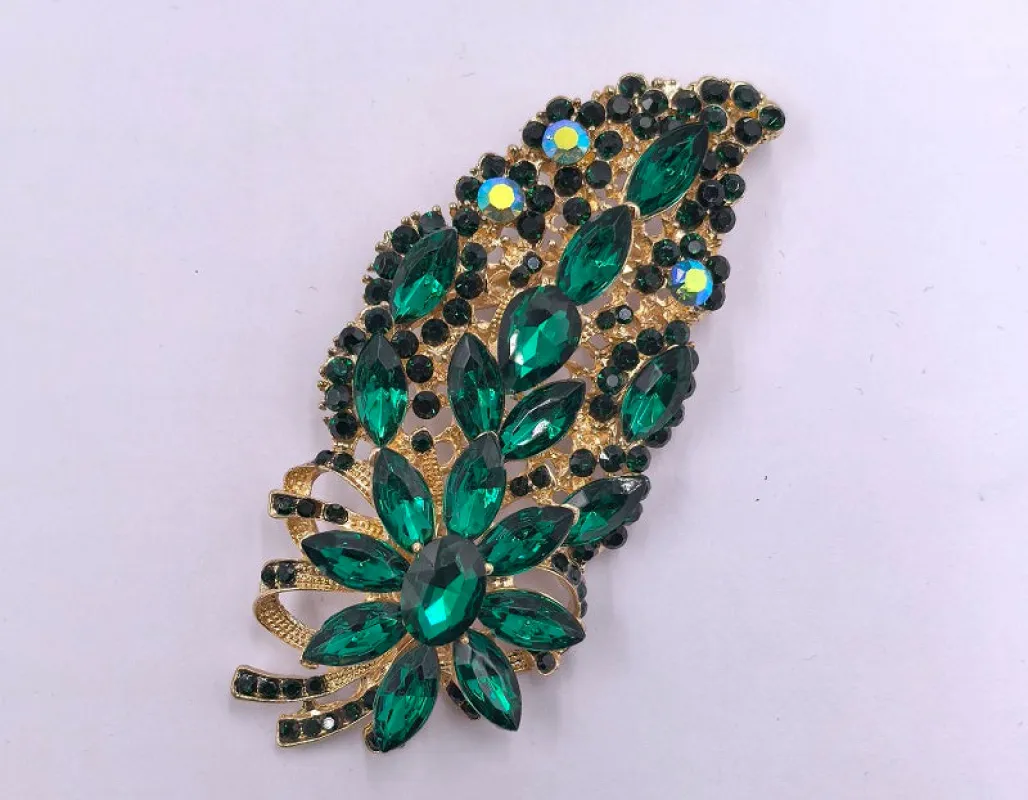 GOLD GREEN BROOCH ( 0052 2G ) sold by Oh My Jewelry
