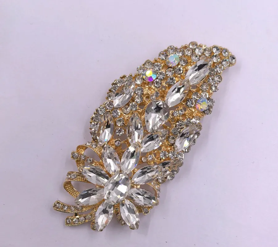 GOLD CLEAR BROOCH ( 0052 2C ) sold by Oh My Jewelry