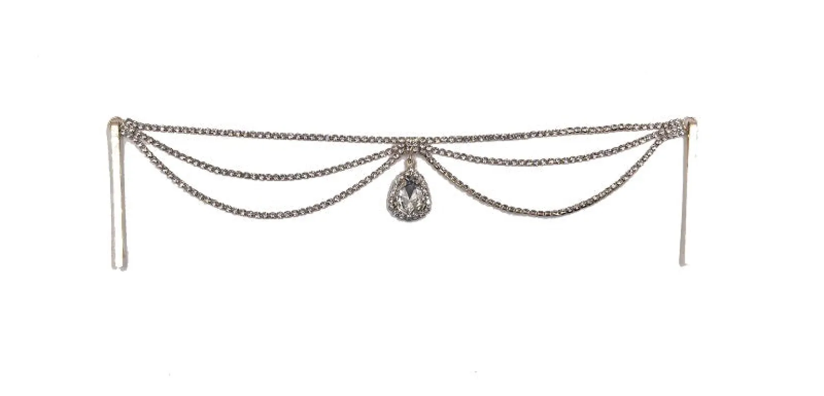 HAIR CHAIN SILVER STONES ( 0249 2C ) sold by Oh My Jewelry