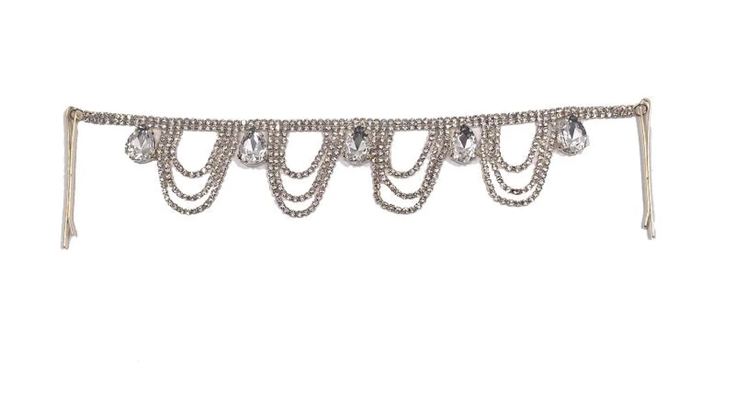 HAIR CHAIN SILVER STONES ( 0247 2C ) sold by Oh My Jewelry