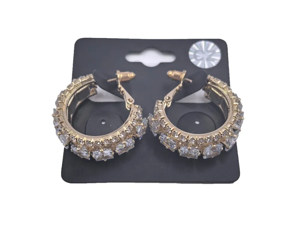 GOLD HOOP EARRINGS ( 0610 2C ) sold by Oh My Jewelry