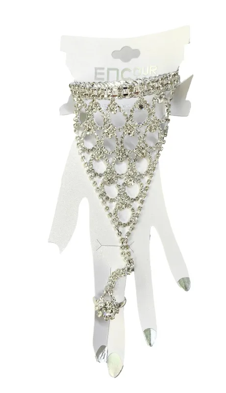 SILVER BRACELET RING CLEAR STONES ( 0288 1C ) sold by Oh My Jewelry