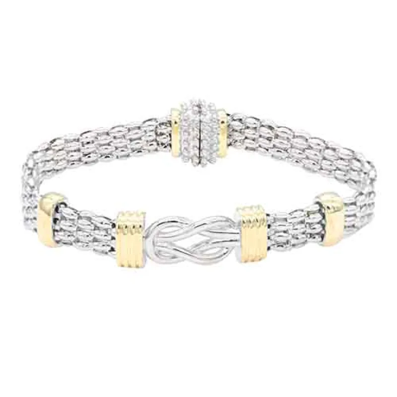 14K GOLD PLATED 2 TONE BRACELET MAGNETIC ( 960 2T ) sold by Oh My Jewelry