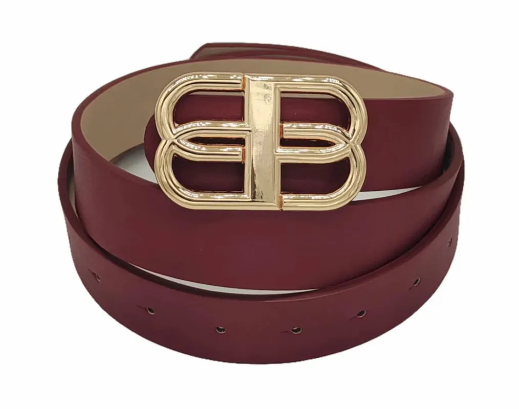 BURGUNDY GOLD BELT ( 0272 GDBG ) sold by Oh My Jewelry