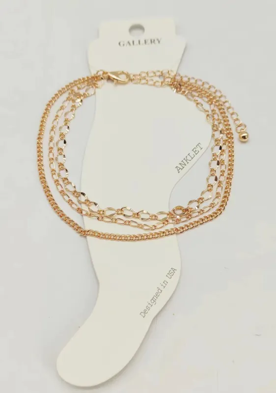 GOLD ANKLET ( 0334 GDXX ) sold by Oh My Jewelry