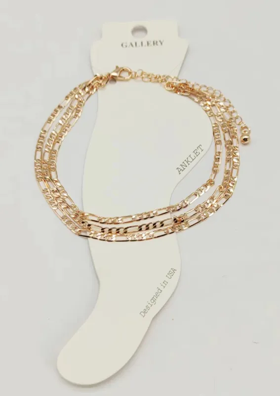 GOLD CHAIN ANKLET ( 0336 GDXX ) sold by Oh My Jewelry
