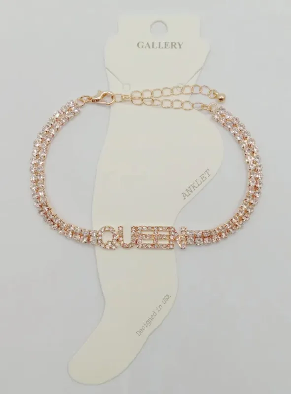 GOLD QUEEN ANKLET ( 0325 GDCR ) sold by Oh My Jewelry