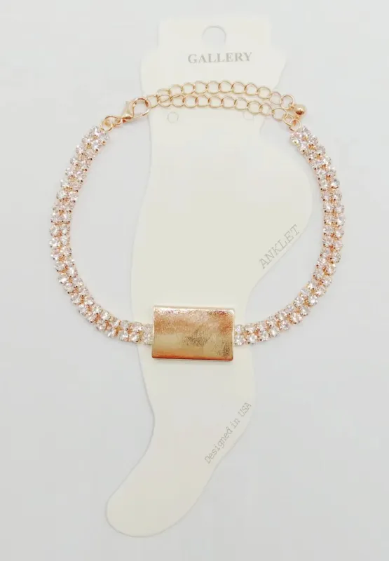 GOLD CLEAR ANKLET ( 0300 GDCR ) made by Oh My Jewelry
