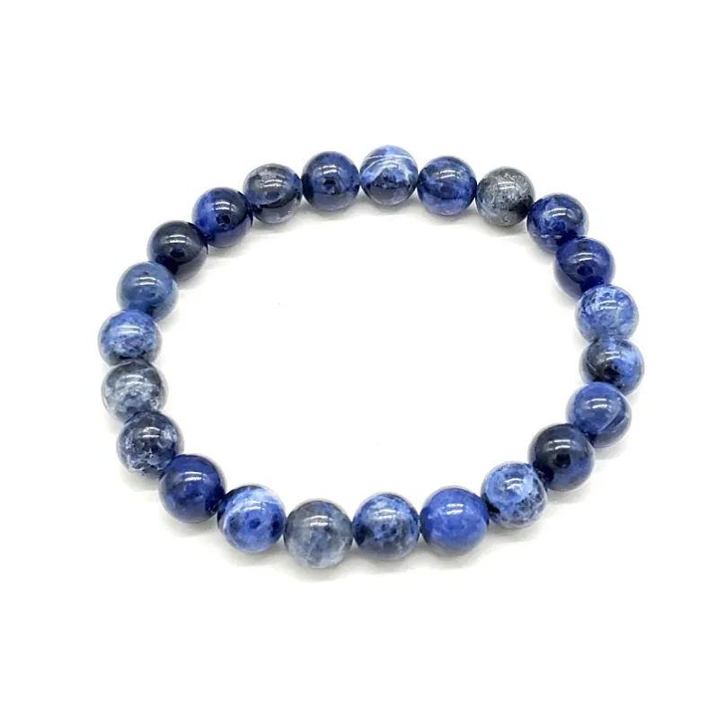 SODALITE GEMSTONE STRETCH BRACELET ( 2503 10SOD ) sold by Oh My Jewelry