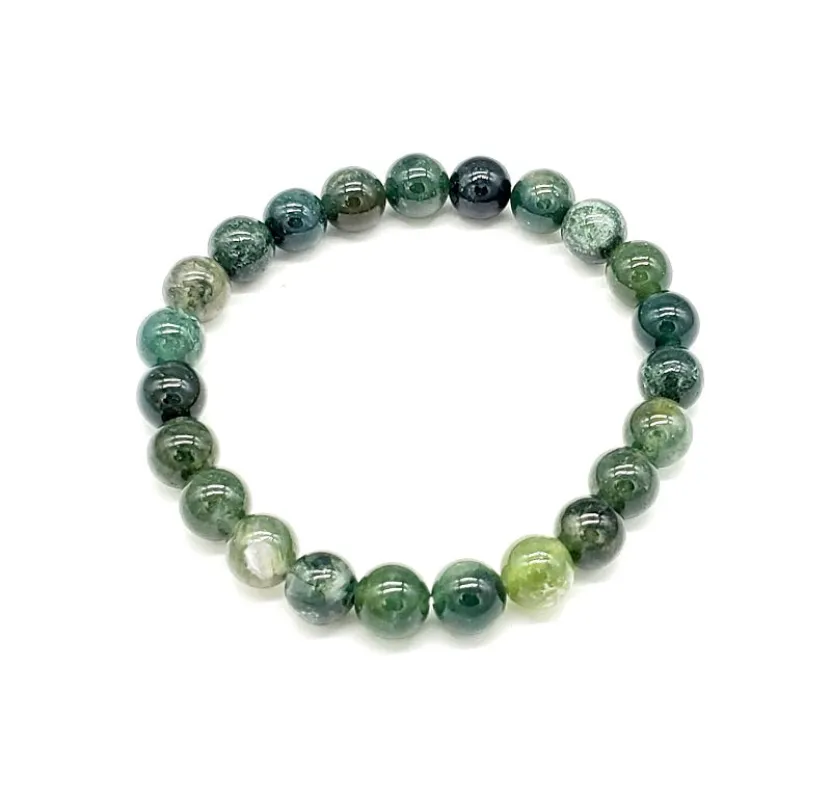GREEN GEMSTONE STRETCH BRACELET ( MB2503 10GA ) sold by Oh My Jewelry