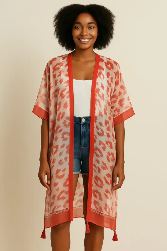 RED WHITE KIMONO ( 1524 RDWHT ) sold by Oh My Jewelry