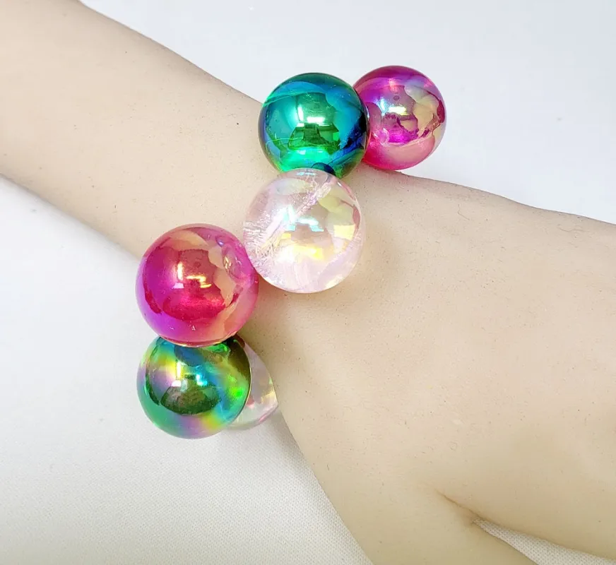 CHUNKY BALL STRETCH BRACELET ( 20060 PKGR ) sold by Oh My Jewelry