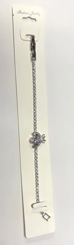 SILVER INSECT BRACELET CLEAR STONES ( 61386 ) sold by Oh My Jewelry