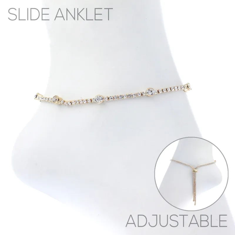 GOLD ANKLET CLEAR STONES ( 83518 ACRG ) sold by Oh My Jewelry
