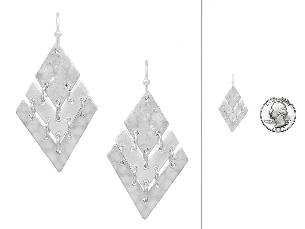 SILVER METAL EARRINGS ( 7285 WS ) sold by Oh My Jewelry