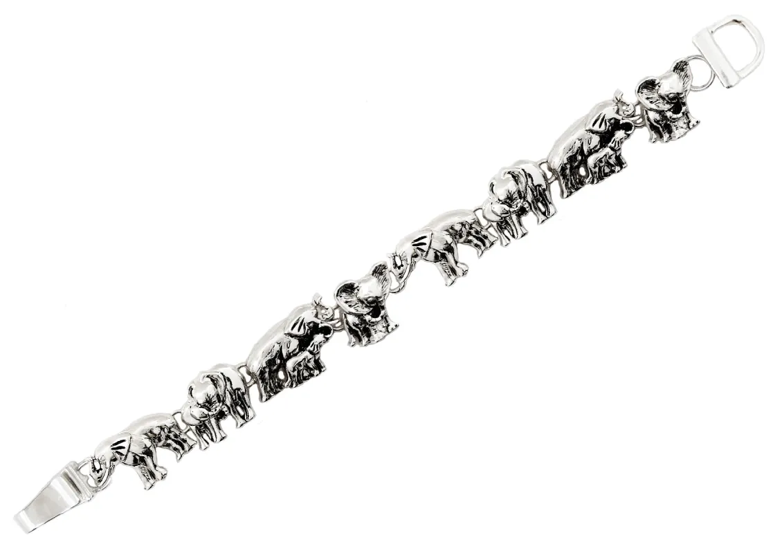 SILVER ELEPHANT BRACELET ( 02211 AS ) sold by Oh My Jewelry