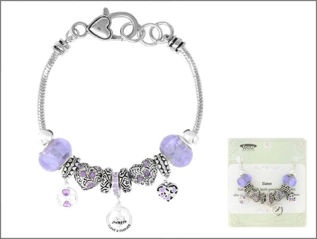 SILVER MULTI COLOR CHARM BRACELET SISTER ( 01889 ASLI ) sold by Oh My Jewelry