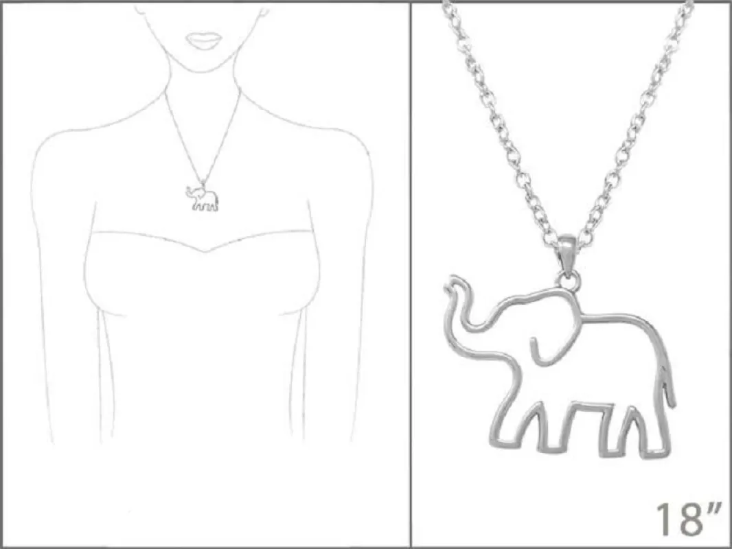 SILVER NECKLACE ELEPHANT PENDANT ( 2897 S ) sold by Oh My Jewelry
