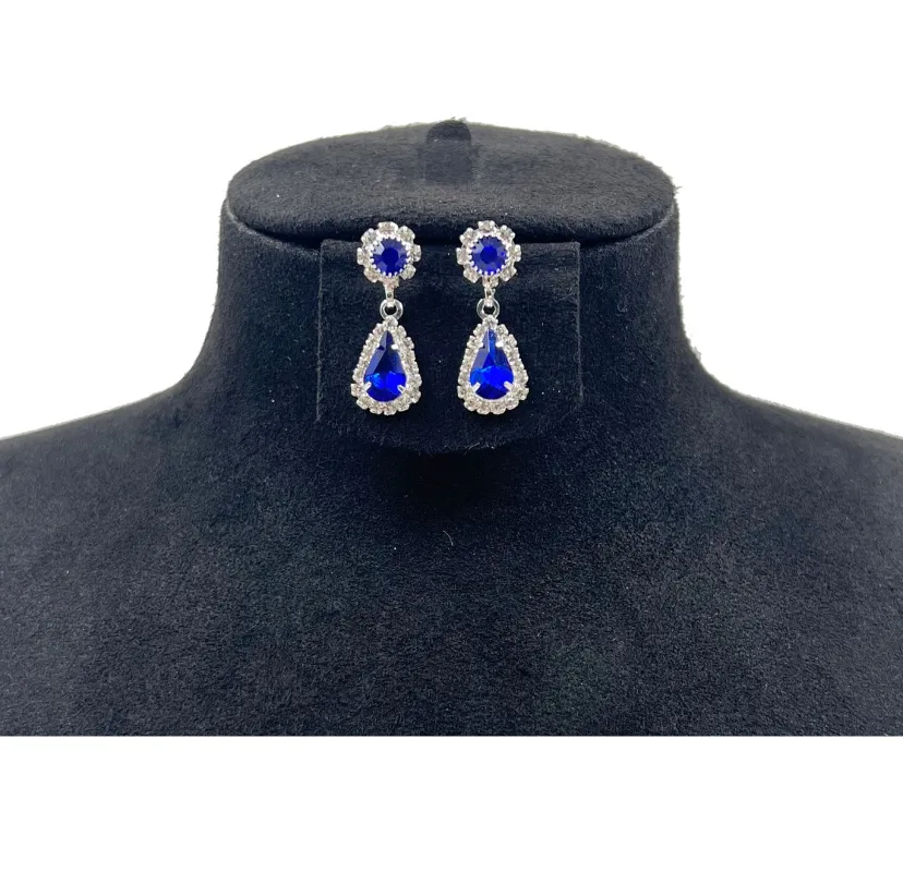 SILVER EARRINGS SAPPHIRE STONES ( 0564P 1S ) sold by Oh My Jewelry