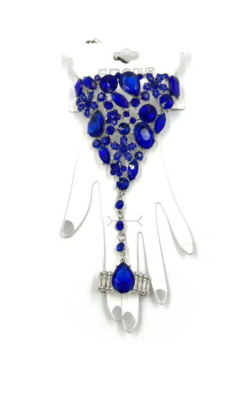 SILVER STRETCH BRACELET STRETCH RING COMBO SAPPHIRE STONES ( 0167 3S ) made by Oh My Jewelry