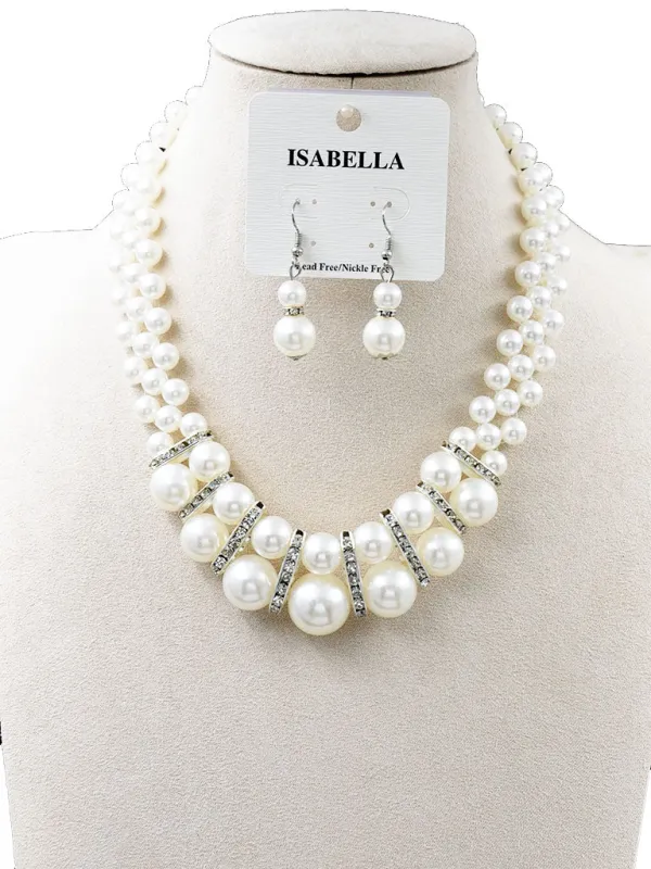 PEARL NECKLACE SET ( 251201 PNK ) made by Oh My Jewelry