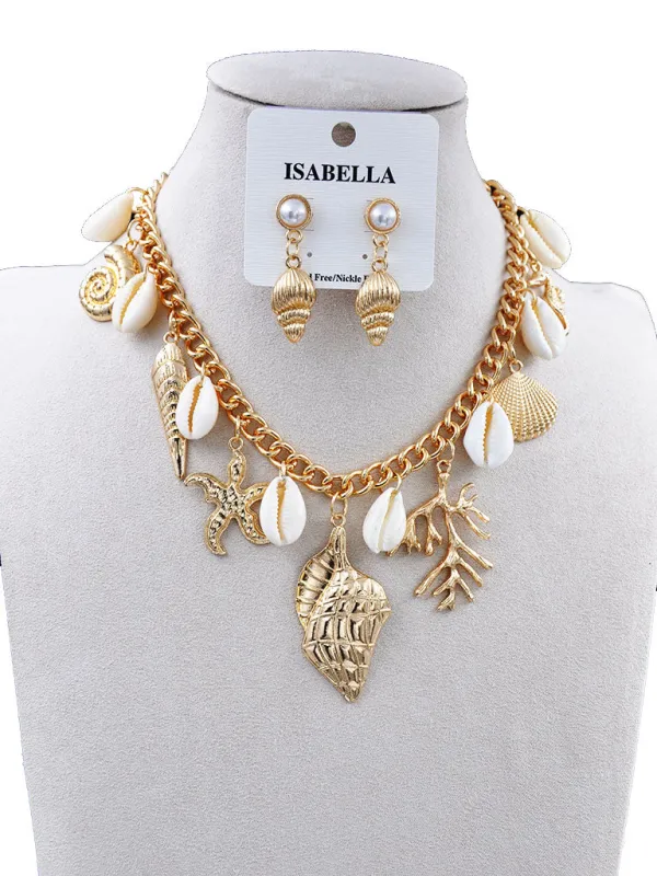 SEA LIFE CHARM NECKLACE ( 252009 GNE ) sold by Oh My Jewelry