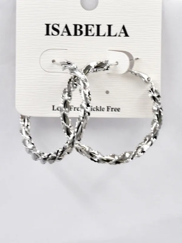 MEDIUM SILVER HOOP EARRINGS ( 2505 SM ) sold by Oh My Jewelry