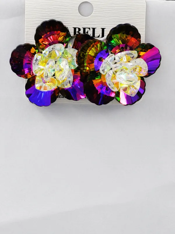 MULTICOLOR FLOWER EARRINGS ( 251010 MT ) sold by Oh My Jewelry