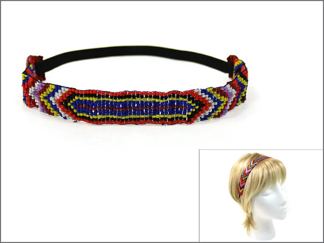 MULTICOLOR BEAD HEADBAND ( 0066 MUL ) sold by Oh My Jewelry