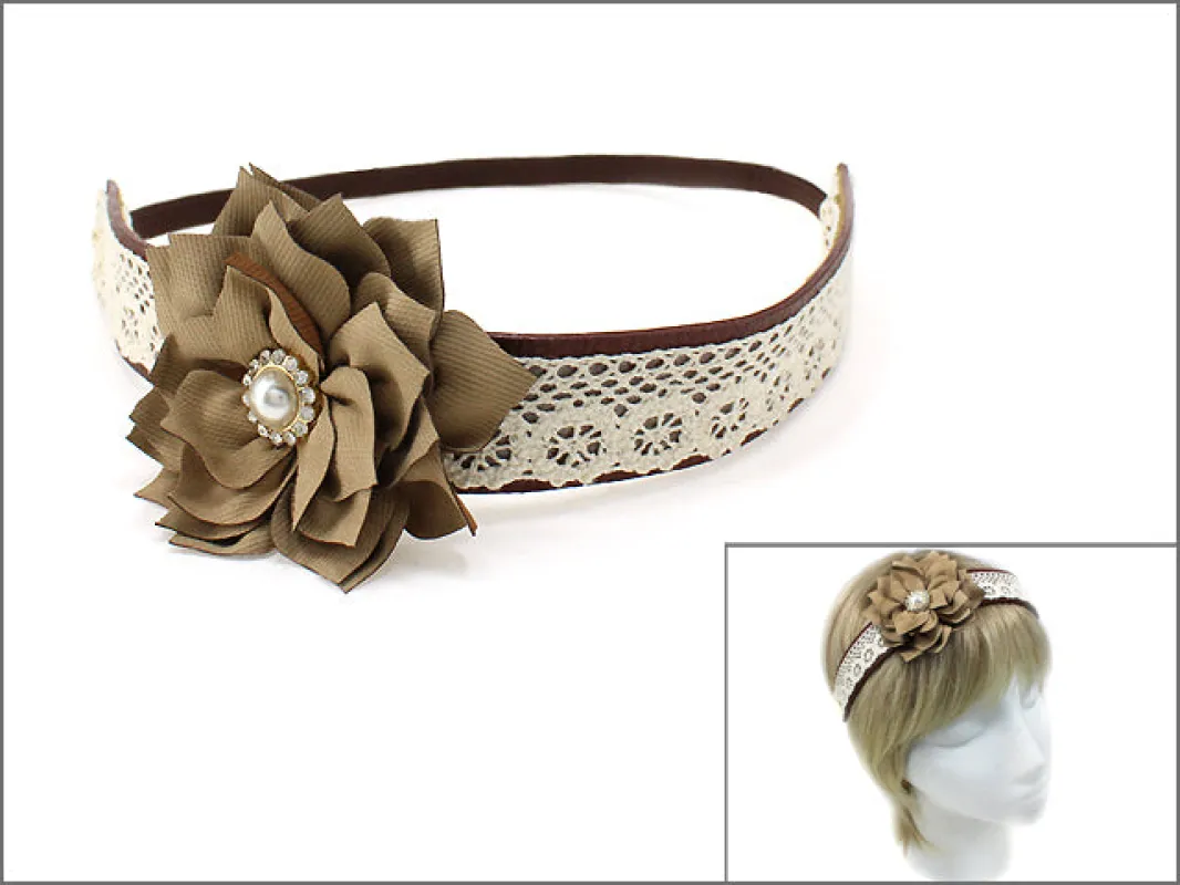 FLOWER HEADBAND ( 0478 GLBRN ) sold by Oh My Jewelry