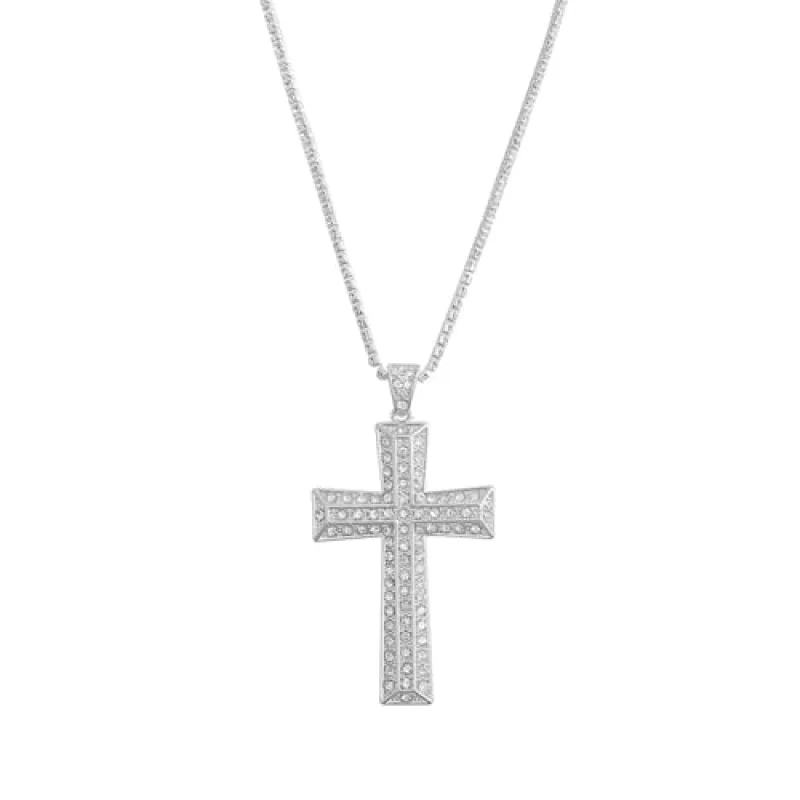 SILVER CROSS NECKLACE ( 18389 CRR ) sold by Oh My Jewelry