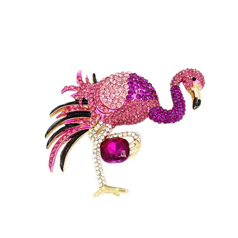 FUCHSIA FLAMINGO BROOCH ( 2160 FSH ) made by Oh My Jewelry